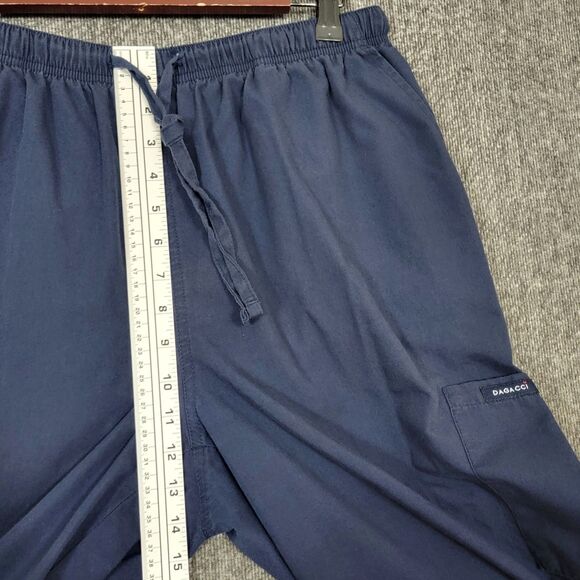 Dagacci Scrub Pants Womens XL Blue Elastic Waist Drawstring Medical Nursing - Picture 4 of 13